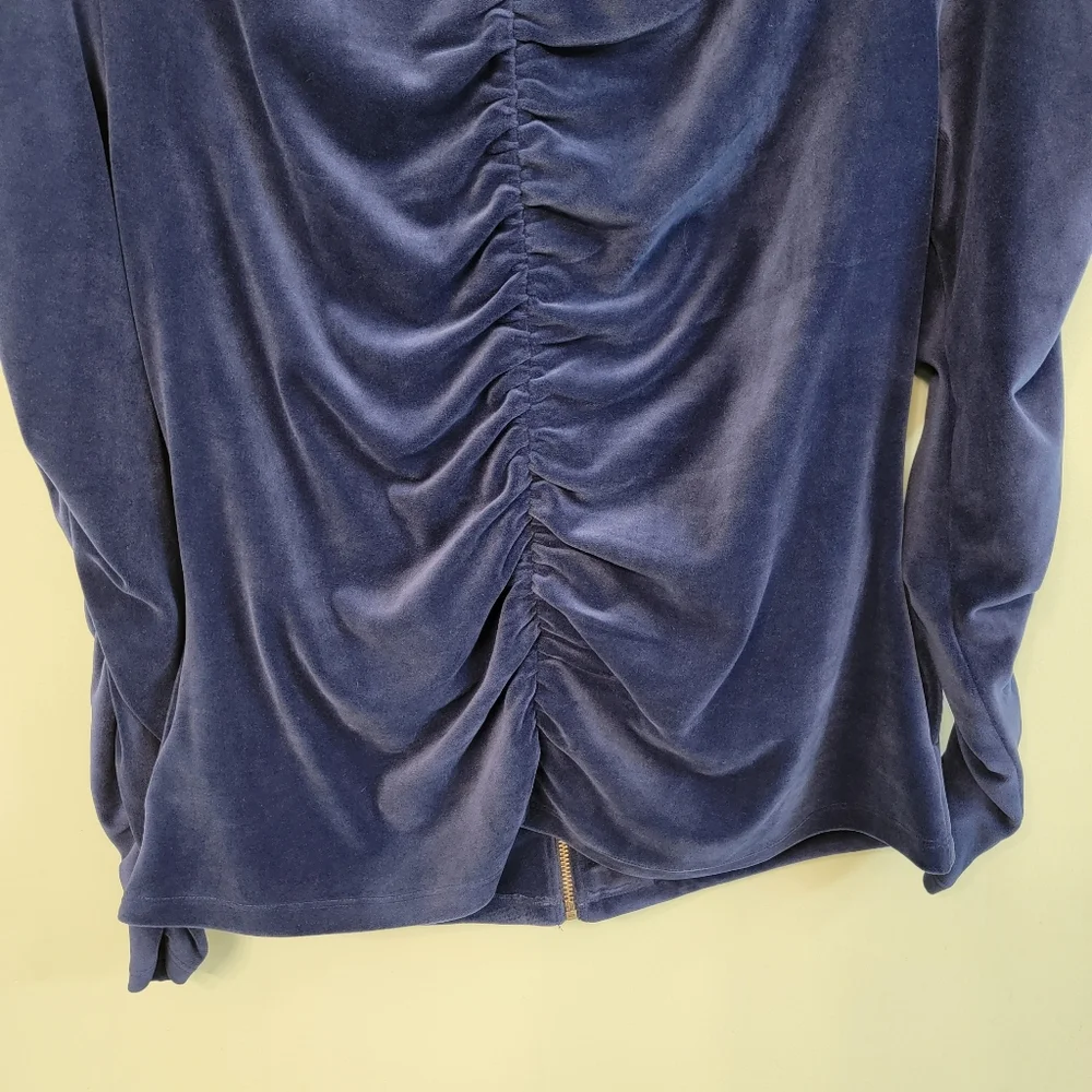Susan Lucci Designer Athletic Navy Ruched Velvet Womens‎ Size XL Workout
